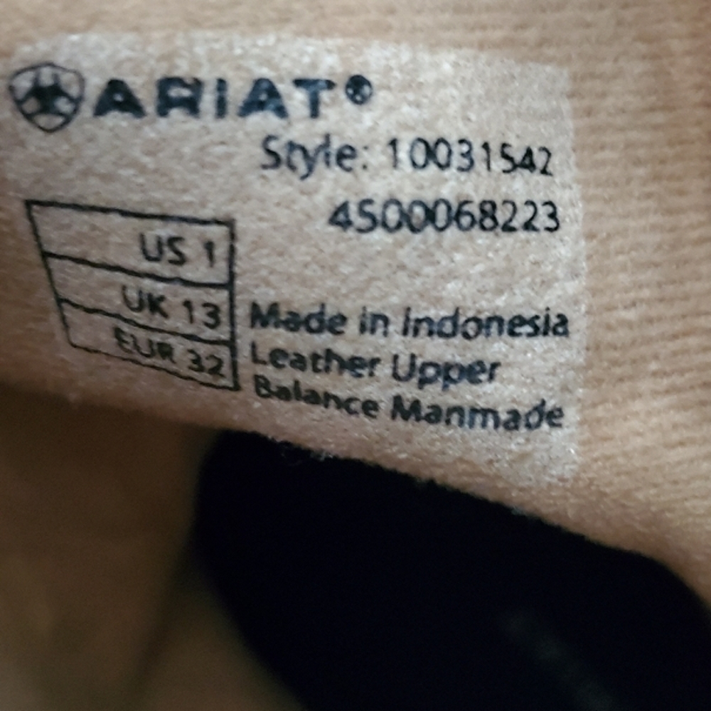 Ariat Kids Brown and Blue Boots - Picture 3 of 4